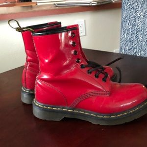 Dr. Martens Patent Red Boots!